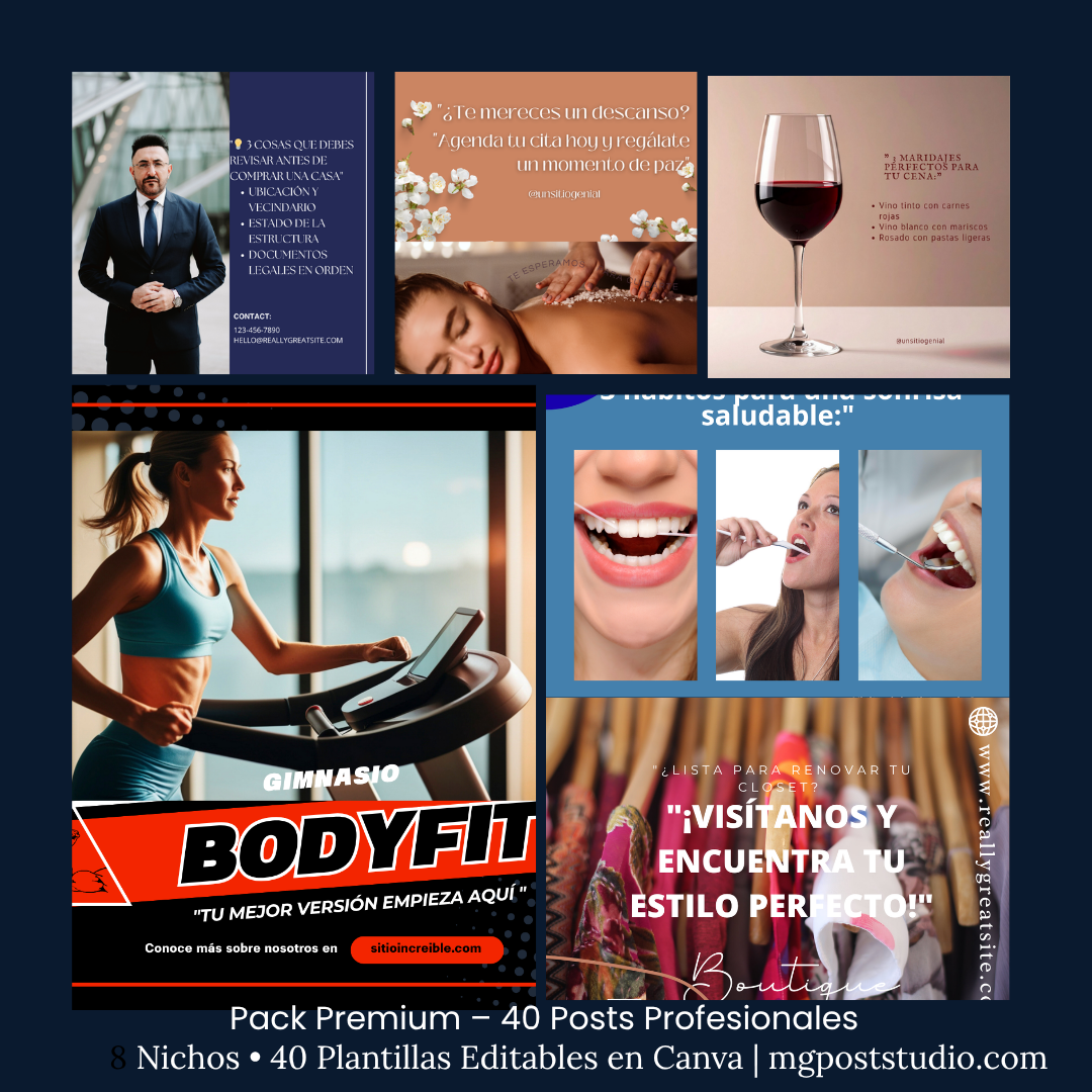 Pack Premium – 40 Posts Profesionales para Redes Sociales